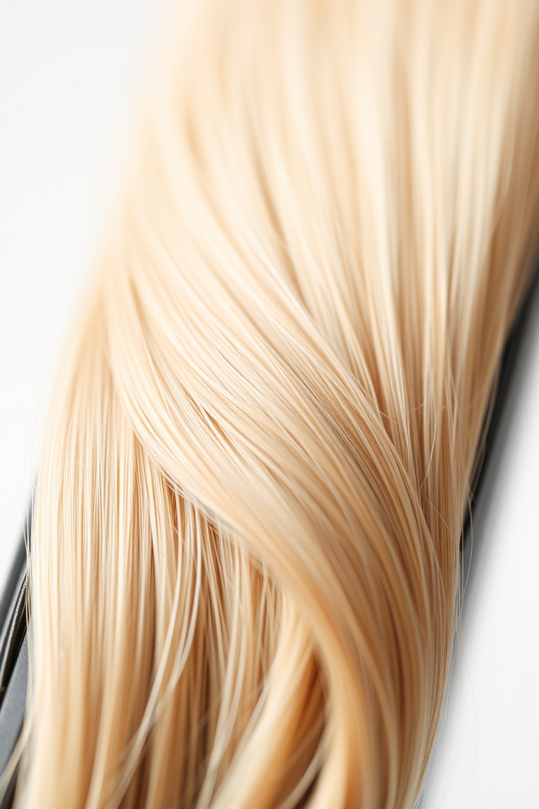 Ceramic plates of a gentle flat iron for thin hair