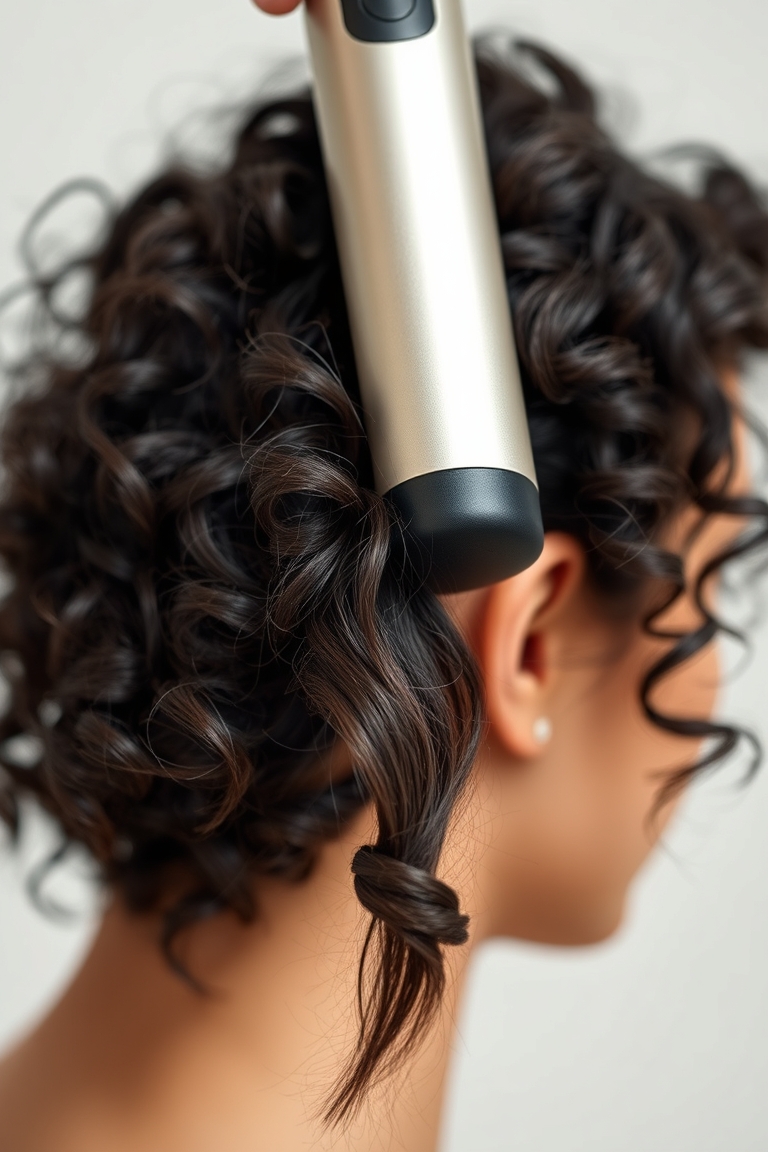 flat iron curly hair smooth technique