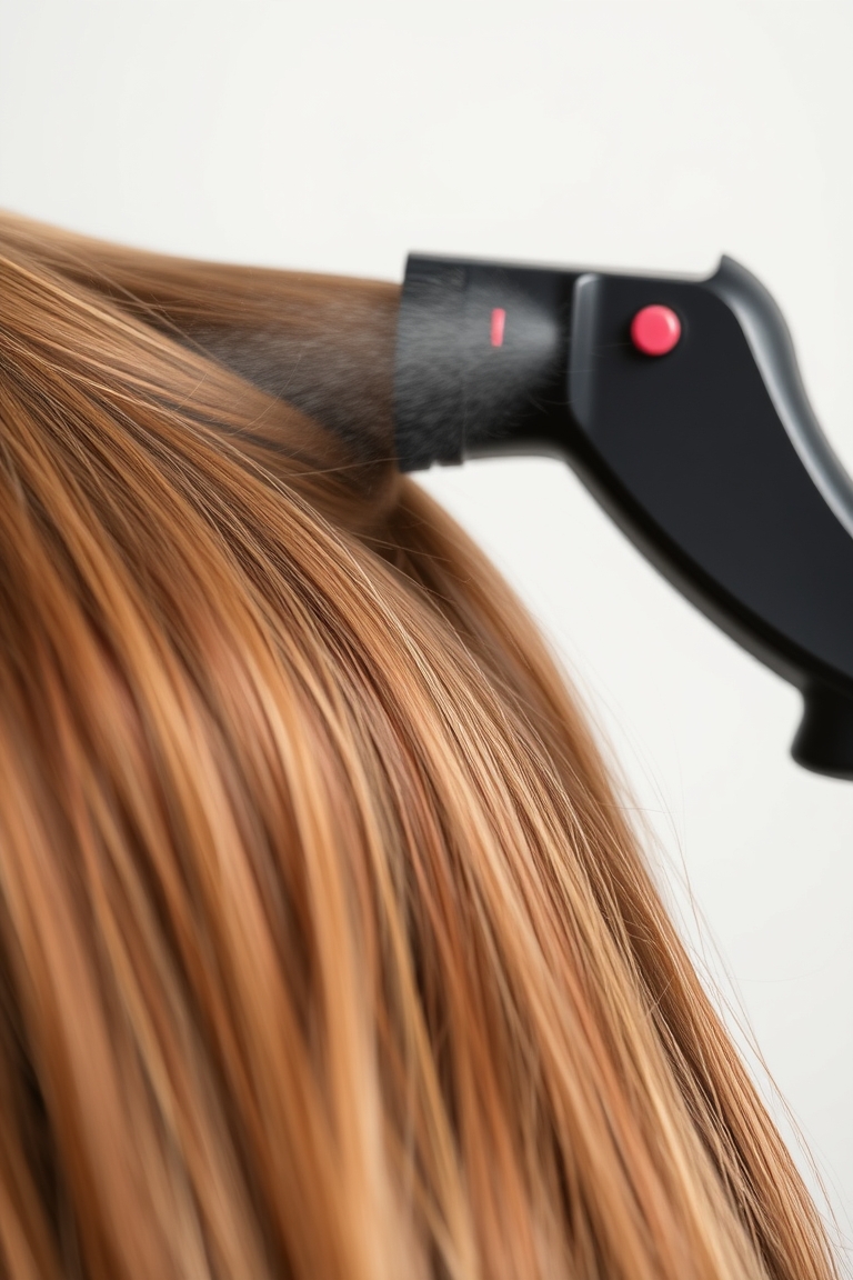 A hair straightener producing frizz after straightening, showing uneven heat distribution