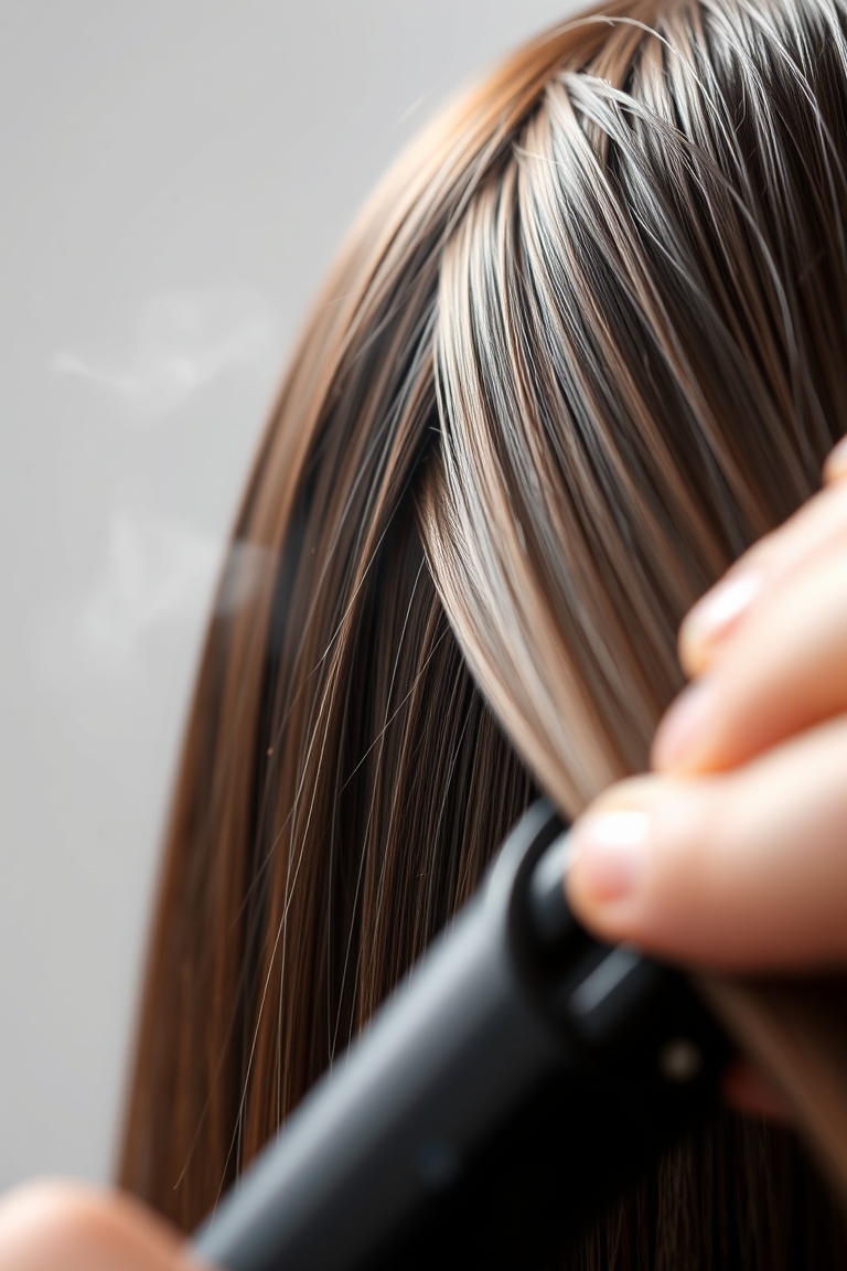 Using a flat iron for long lasting straight hair