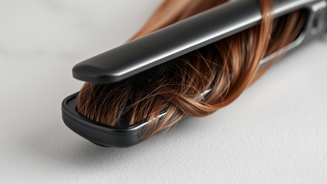 Safe straightening with heat‑protective spray