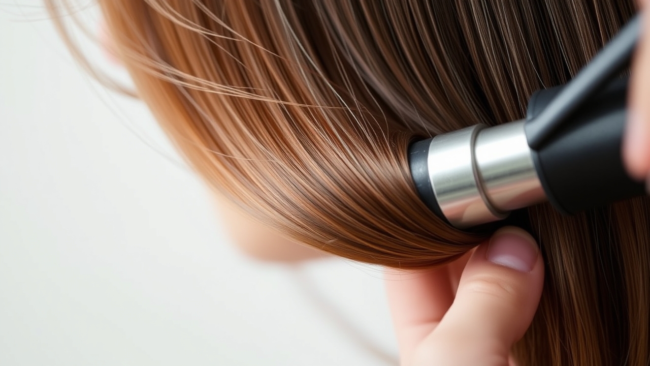 Detailed view of beginner curls being formed
