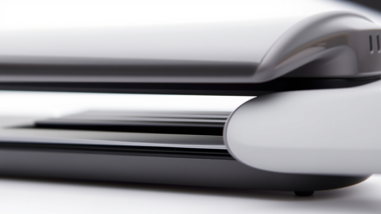 Detail of a powerful flat iron for thick coarse hair